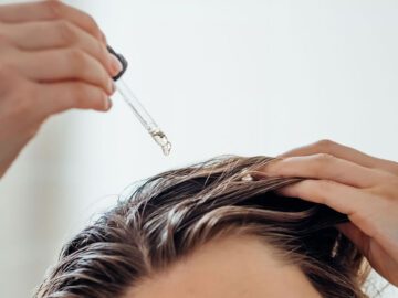 Scalp massage with rosemary oil