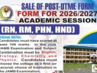 Archbishop Charles Heerey Memorial College of Nursing Sciences, Aba Nursing Post-UTME form, 2026/2027